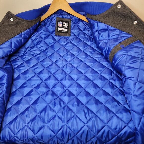 Buffalo Bills Jacket Satin Bomber Coat NFL Team Varsity Button NFL Mens Large - Picture 3 of 11